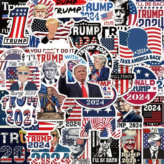 50-Pack Patriotic Trump Stickers