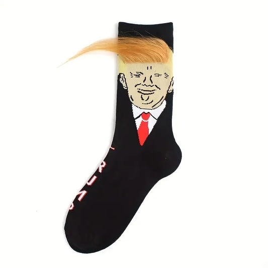 Black Unisex Novelty Trump Socks – Sleek &amp; Patriotic Footwear